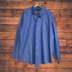 Nordstrom Blue Button Front Long Sleeve Shirt XL
